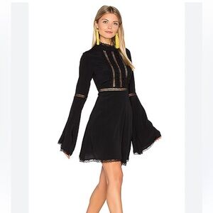 For Love And Lemons Black Long Sleeve Willow Dress